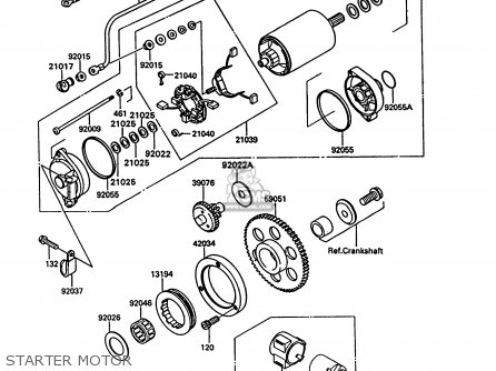 STARTER MOTOR - VN750A10 VN750 TWIN 1994 UNITED KINGDOM FR NL AR FG IT SP ST