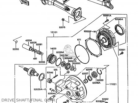 DRIVE SHAFT/FINAL GEAR - VN750A10 VN750 TWIN 1994 UNITED KINGDOM FR NL AR FG IT SP ST