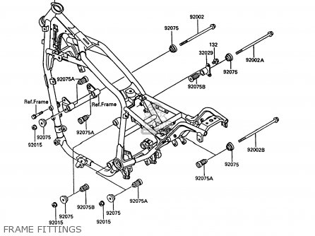 FRAME FITTINGS - VN750A10 VN750 TWIN 1994 UNITED KINGDOM FR NL AR FG IT SP ST