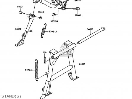 STAND(S) - VN750A10 VN750 TWIN 1994 UNITED KINGDOM FR NL AR FG IT SP ST