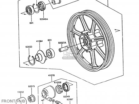 FRONT HUB - VN750A10 VN750 TWIN 1994 UNITED KINGDOM FR NL AR FG IT SP ST