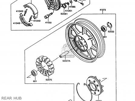 REAR HUB - VN750A10 VN750 TWIN 1994 UNITED KINGDOM FR NL AR FG IT SP ST