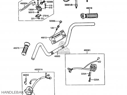 HANDLEBAR - VN750A10 VN750 TWIN 1994 UNITED KINGDOM FR NL AR FG IT SP ST