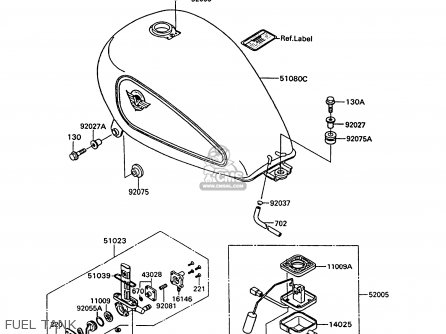 FUEL TANK - VN750A10 VN750 TWIN 1994 UNITED KINGDOM FR NL AR FG IT SP ST