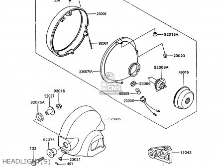 HEADLIGHT(S) - VN750A10 VN750 TWIN 1994 UNITED KINGDOM FR NL AR FG IT SP ST