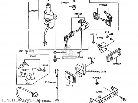 IGNITION SWITCH - VN750A10 VN750 TWIN 1994 UNITED KINGDOM FR NL AR FG IT SP ST