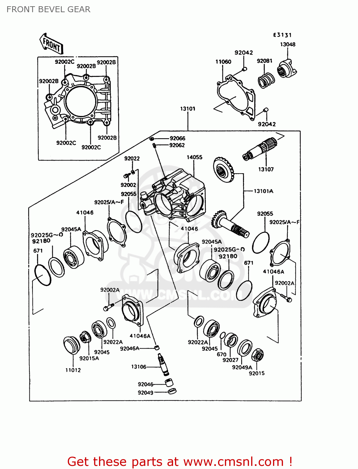 FRONT BEVEL GEAR VN750A10 VULCAN 750 1994 USA CALIFORNIA CANADA