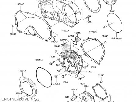 ENGINE COVER(S) - VN750A10 VULCAN 750 1994 USA CALIFORNIA CANADA