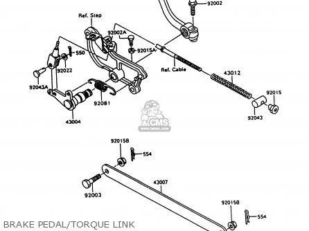 BRAKE PEDAL/TORQUE LINK - VN750A10 VULCAN 750 1994 USA CALIFORNIA CANADA