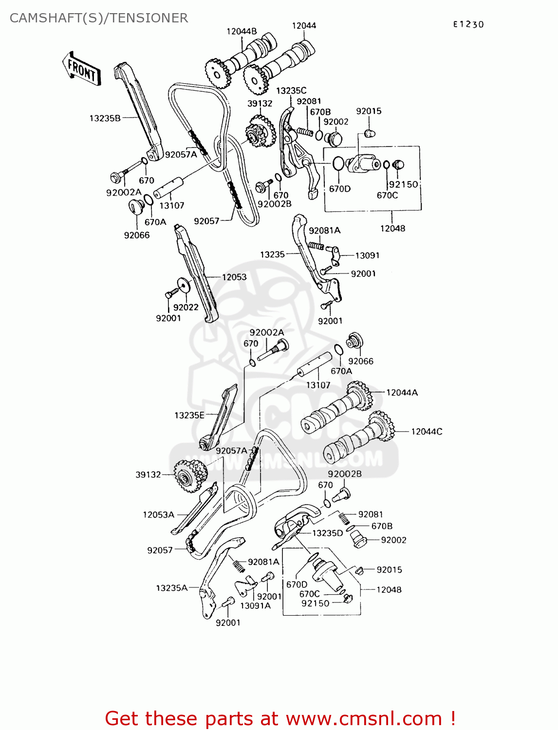 CAMSHAFT(S)/TENSIONER VN750A11 VULCAN 750 1995 USA CALIFORNIA