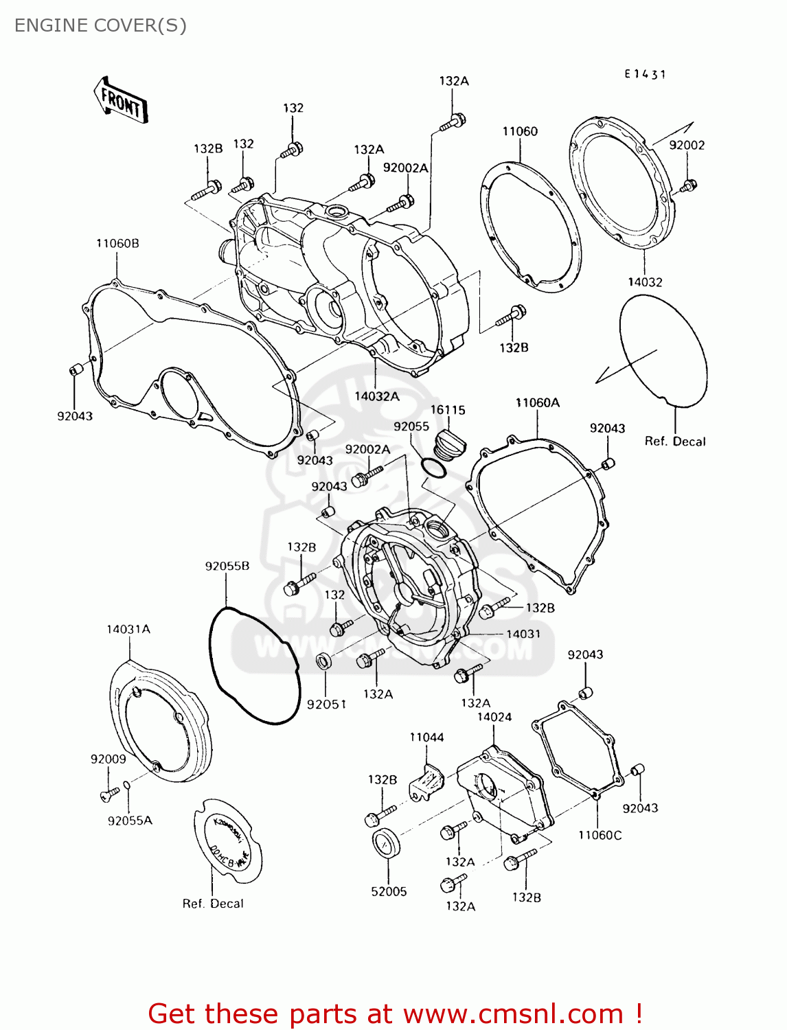 ENGINE COVER(S) VN750A11 VULCAN 750 1995 USA CALIFORNIA