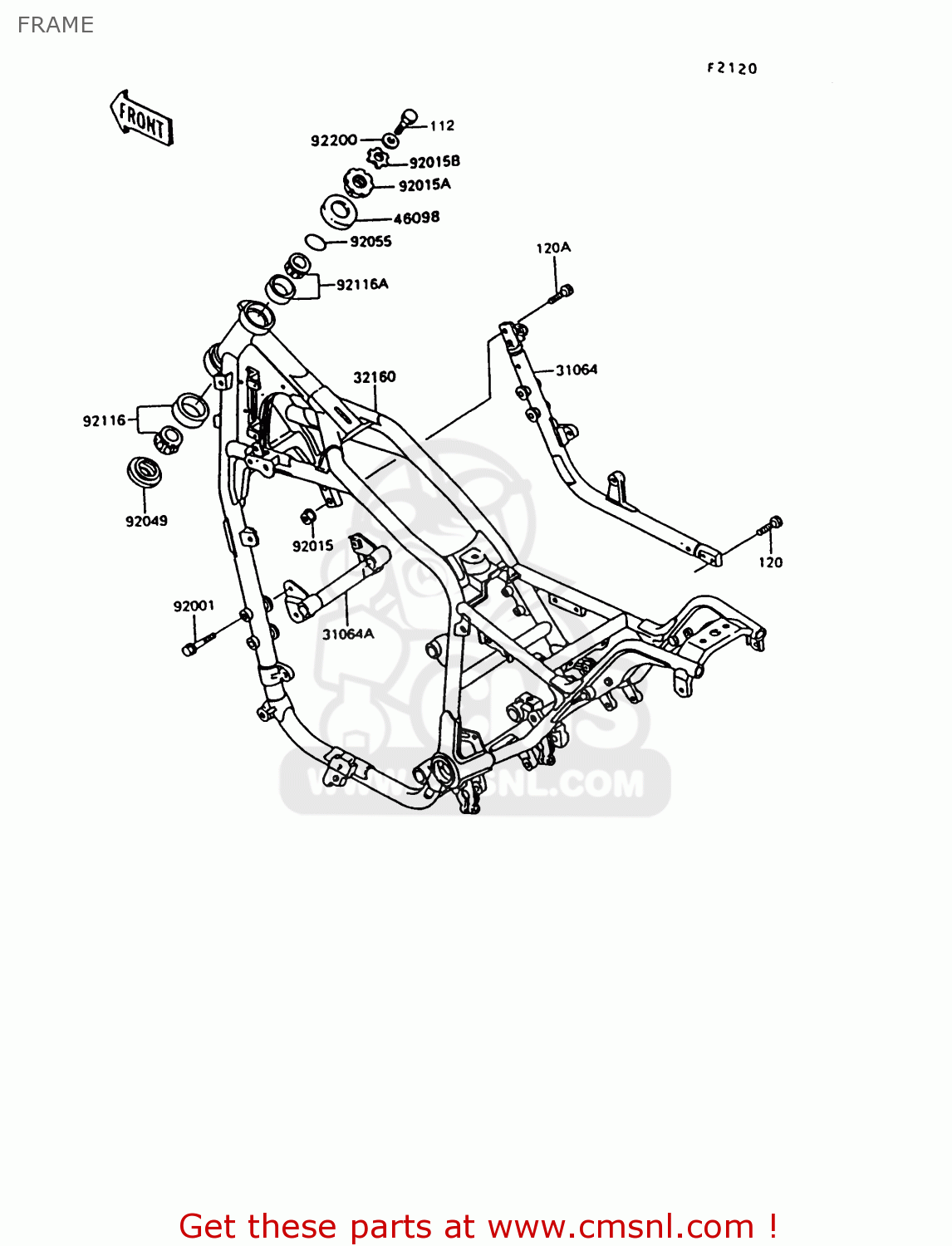 FRAME VN750A11 VULCAN 750 1995 USA CALIFORNIA