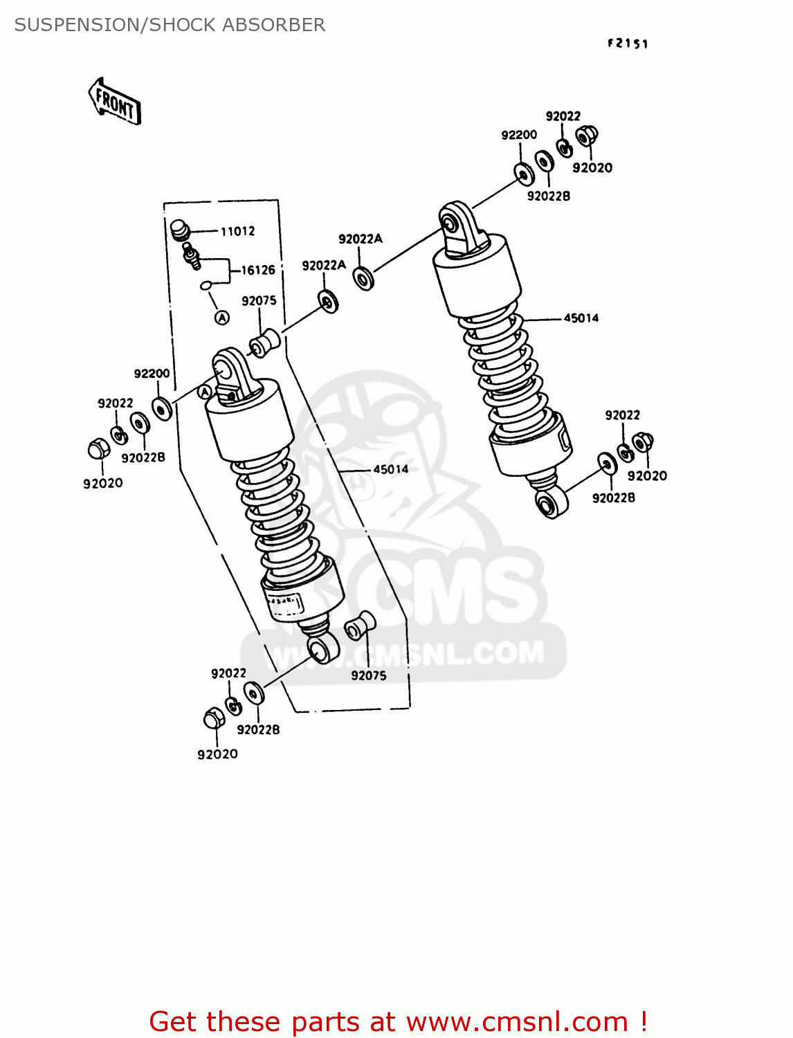 SUSPENSION/SHOCK ABSORBER VN750A11 VULCAN 750 1995 USA CALIFORNIA