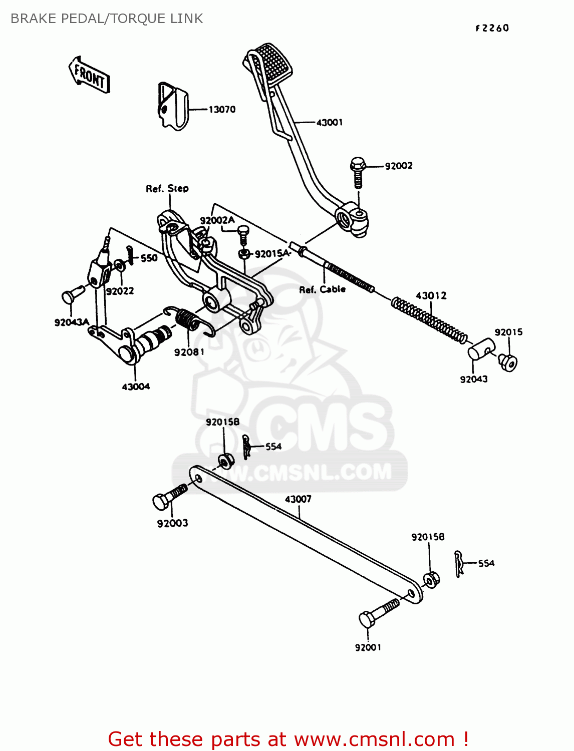 BRAKE PEDAL/TORQUE LINK VN750A11 VULCAN 750 1995 USA CALIFORNIA