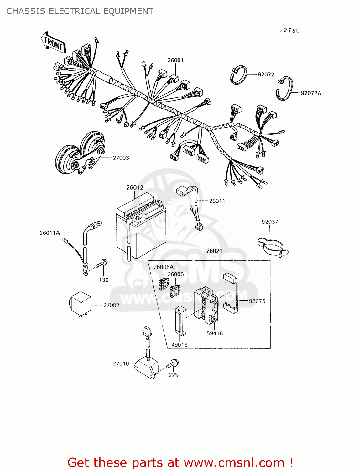 CHASSIS ELECTRICAL EQUIPMENT VN750A11 VULCAN 750 1995 USA CALIFORNIA