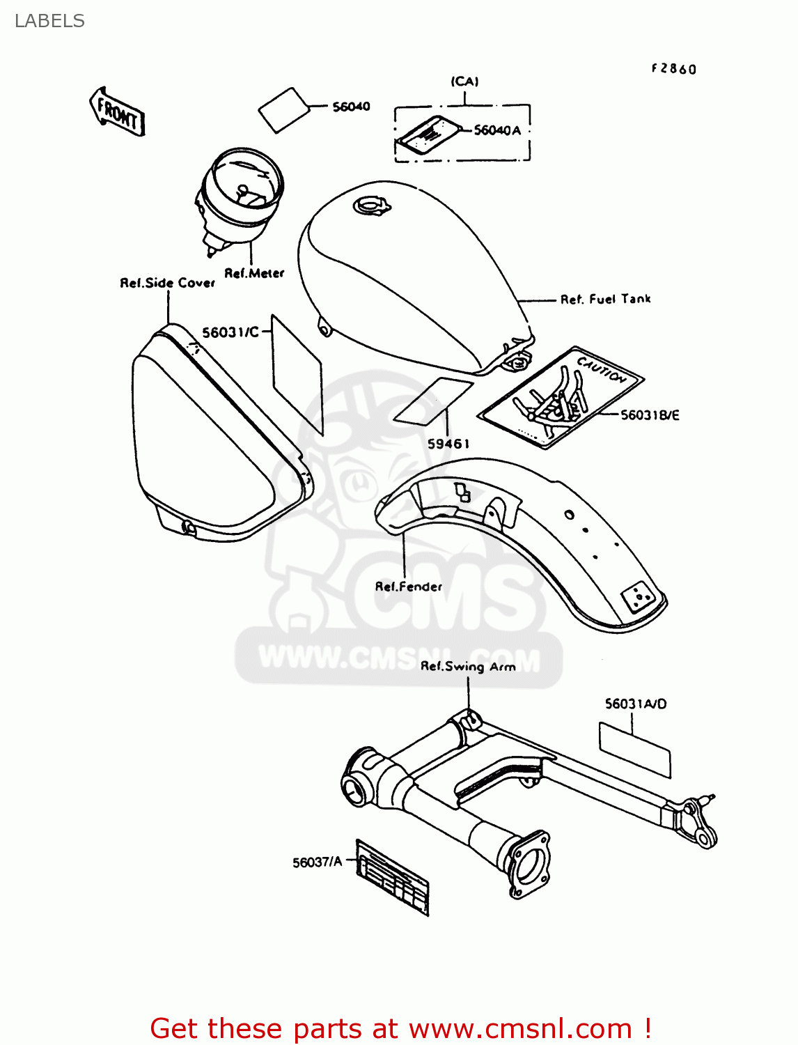 LABELS VN750A11 VULCAN 750 1995 USA CALIFORNIA