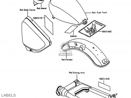 LABELS - VN750A11 VULCAN 750 1995 USA CALIFORNIA