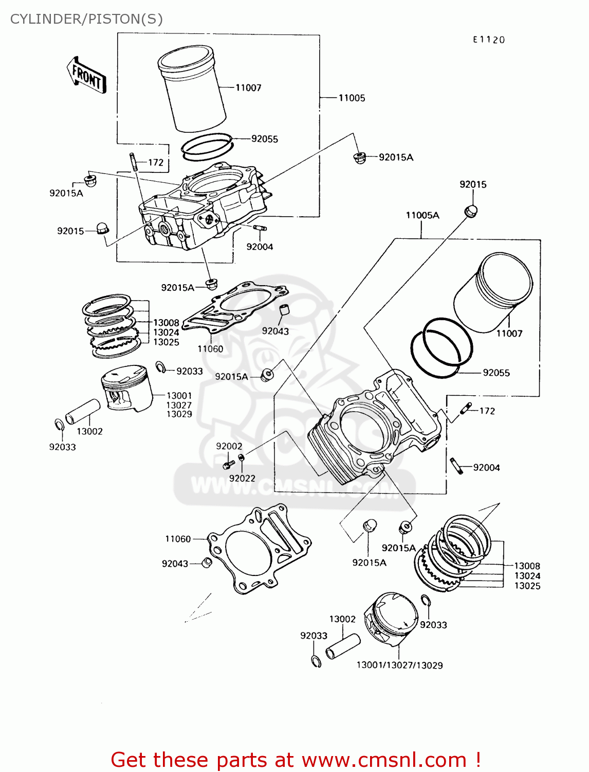 CYLINDER/PISTON(S) VN750A12 VULCAN 750 1996 USA CALIFORNIA