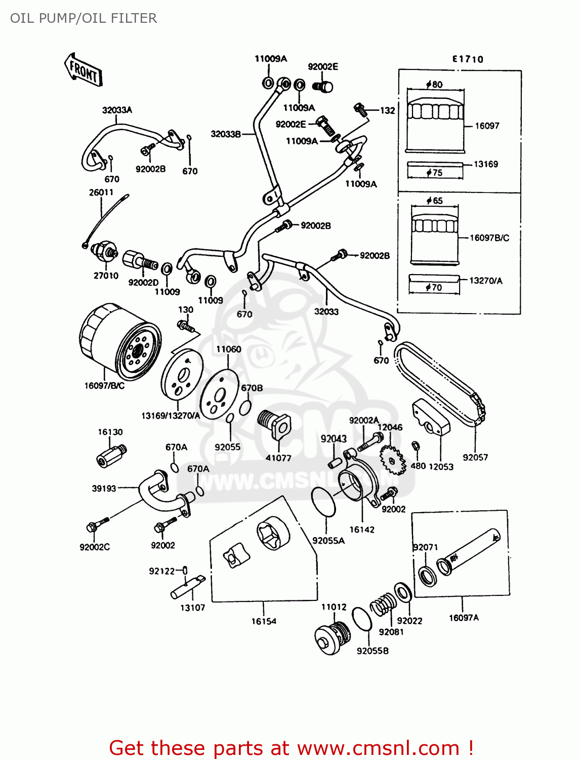 OIL PUMP/OIL FILTER VN750A12 VULCAN 750 1996 USA CALIFORNIA