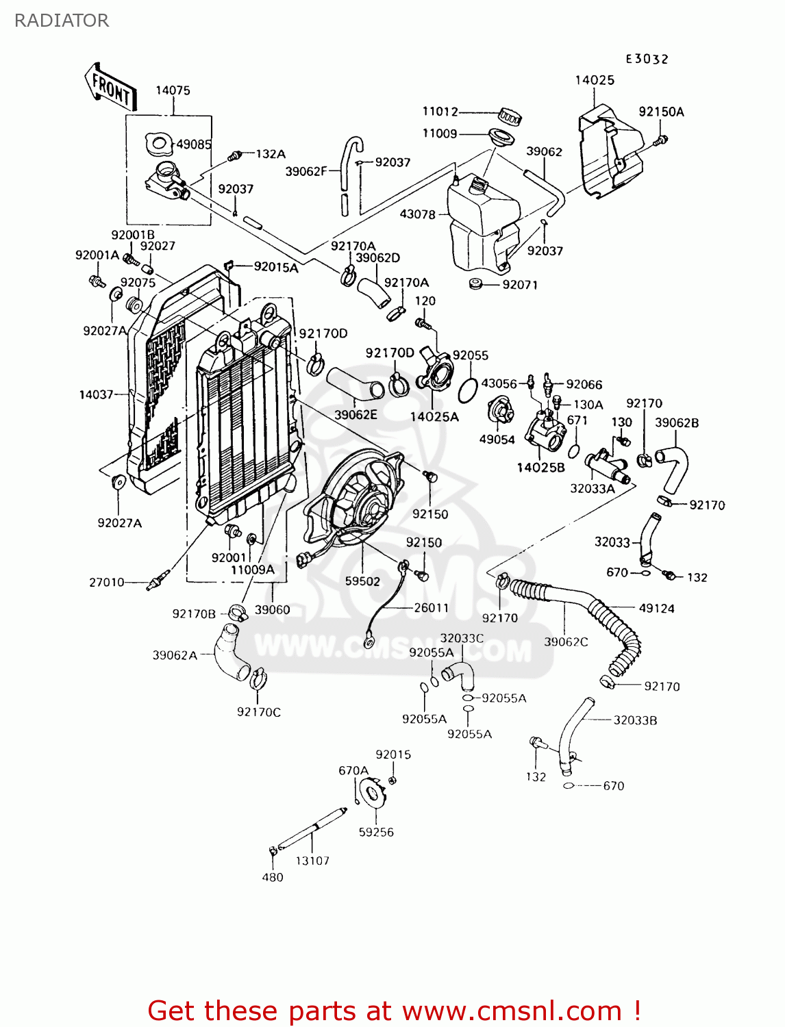 RADIATOR VN750A12 VULCAN 750 1996 USA CALIFORNIA