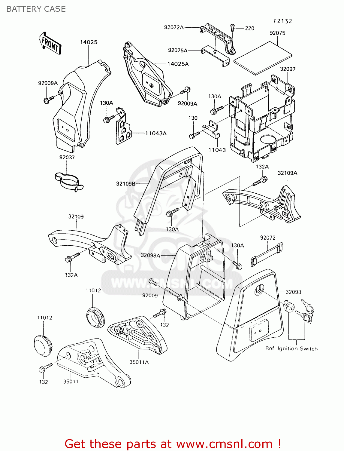 BATTERY CASE VN750A12 VULCAN 750 1996 USA CALIFORNIA