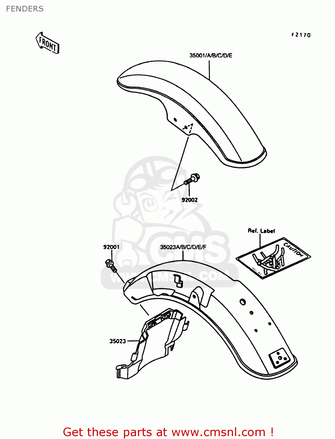 FENDERS VN750A12 VULCAN 750 1996 USA CALIFORNIA