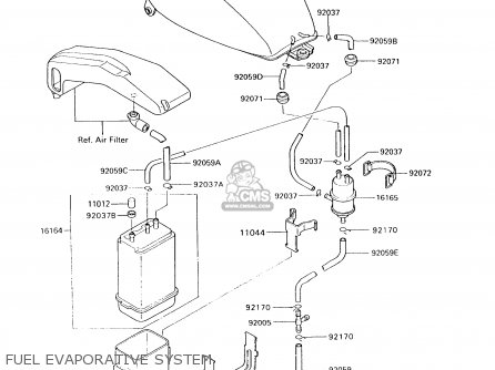 FUEL EVAPORATIVE SYSTEM - VN750A12 VULCAN 750 1996 USA CALIFORNIA