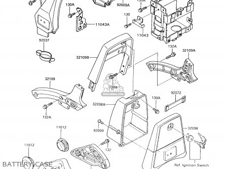 BATTERY CASE - VN750A12 VULCAN 750 1996 USA CALIFORNIA