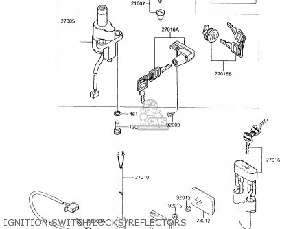IGNITION SWITCH/LOCKS/REFLECTORS - VN750A12 VULCAN 750 1996 USA CALIFORNIA