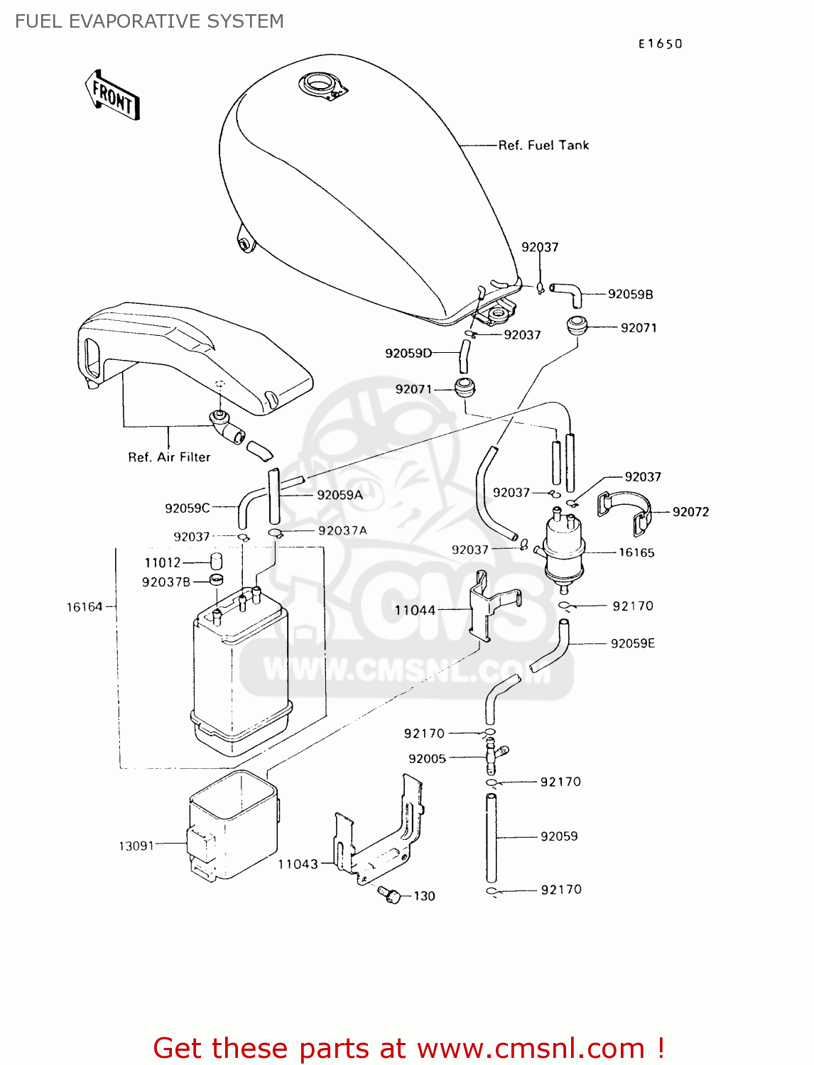FUEL EVAPORATIVE SYSTEM VN750A13 VULCAN 750 1997 USA CALIFORNIA