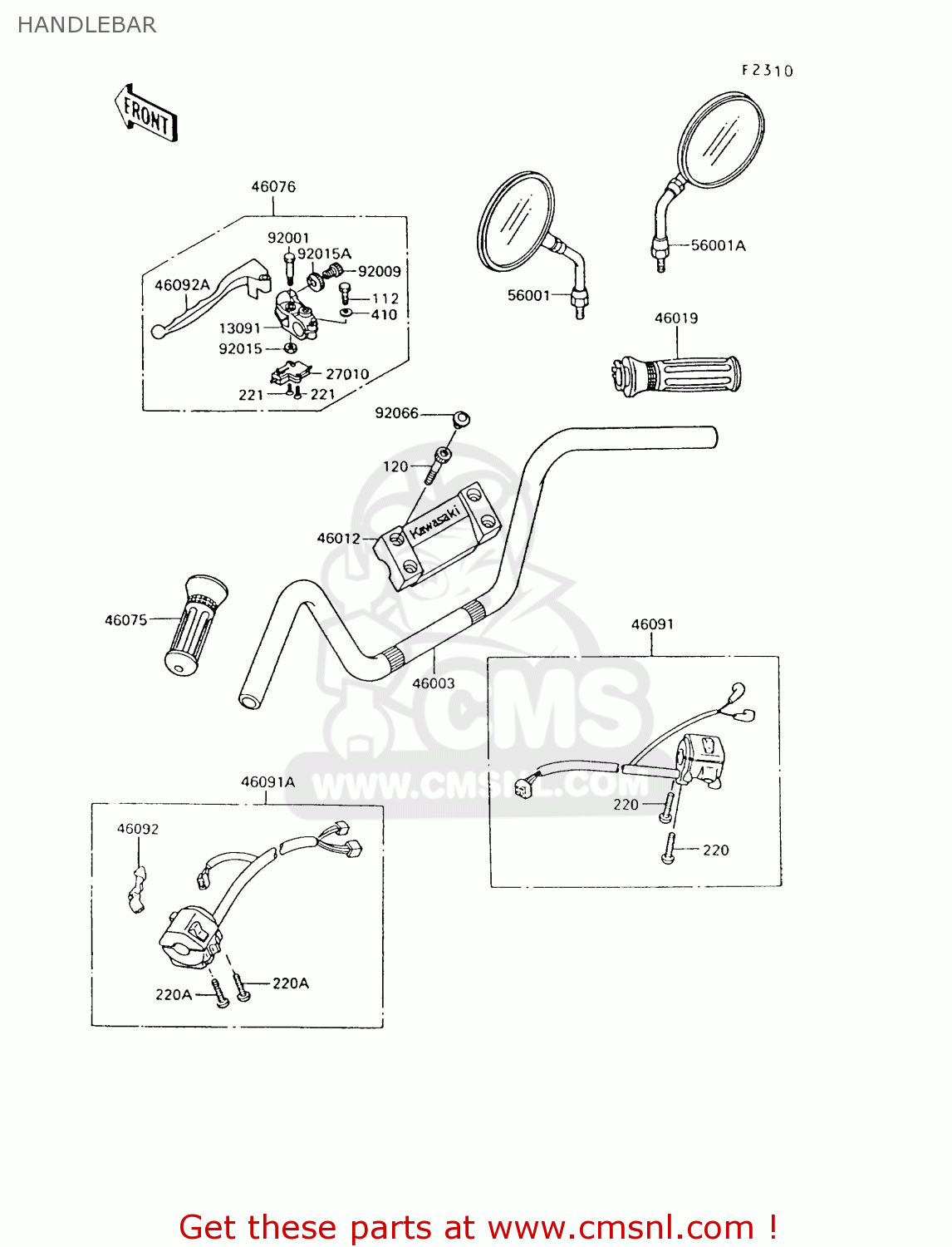 HANDLEBAR VN750A13 VULCAN 750 1997 USA CALIFORNIA