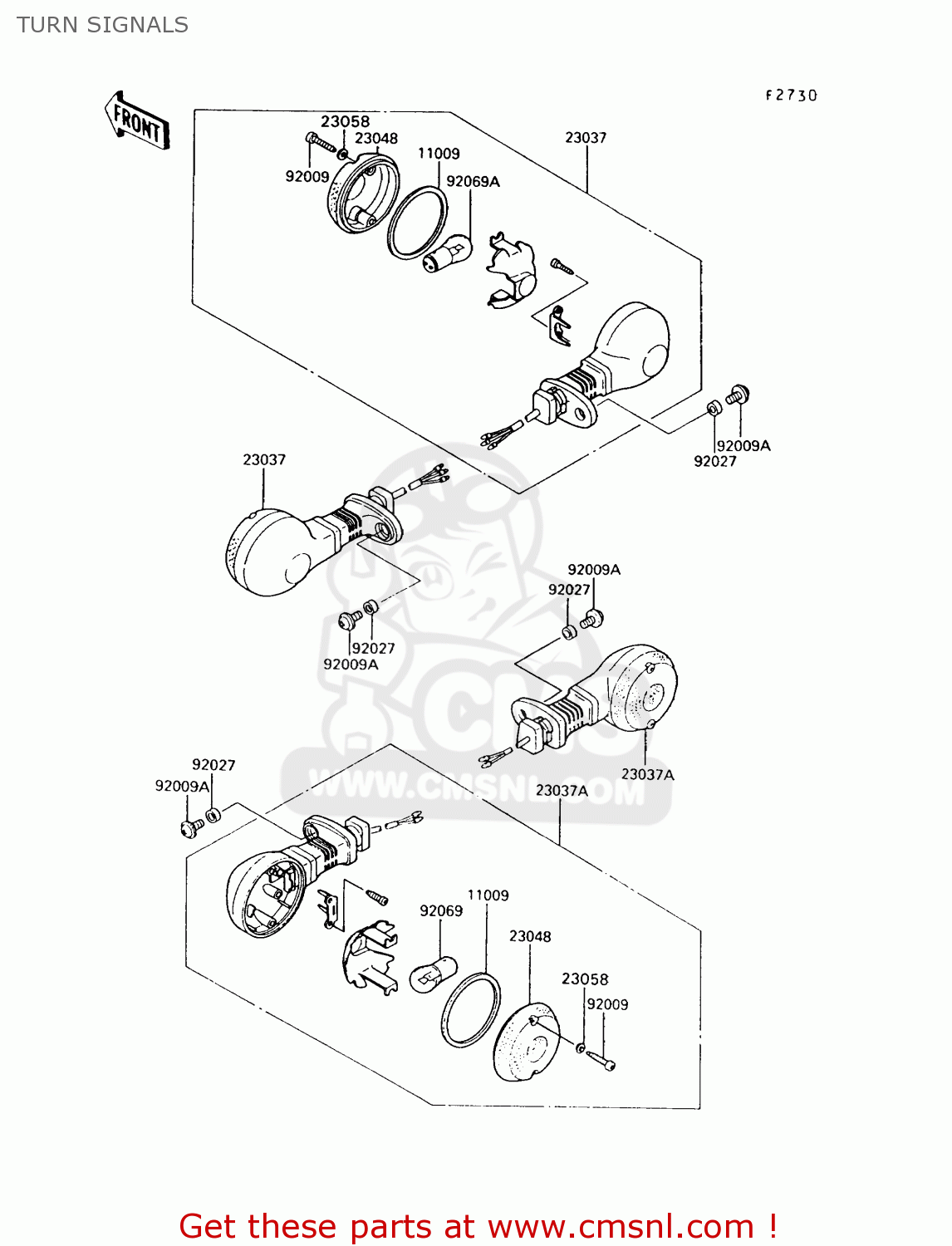 TURN SIGNALS VN750A13 VULCAN 750 1997 USA CALIFORNIA
