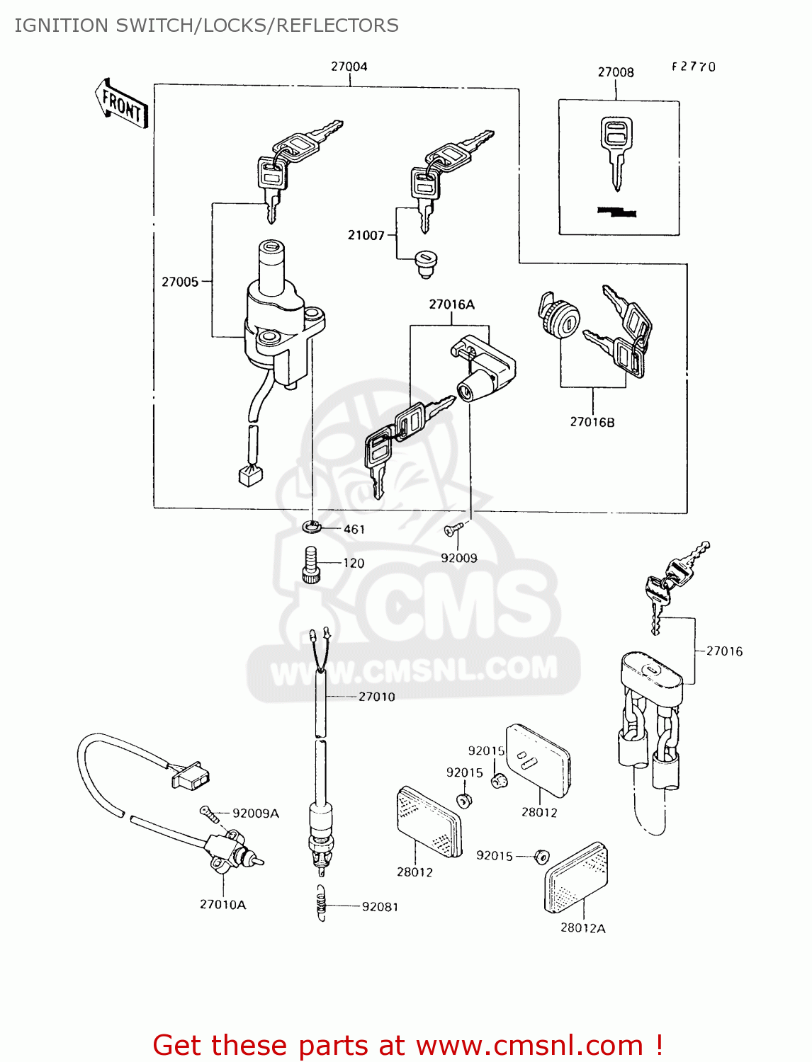 IGNITION SWITCH/LOCKS/REFLECTORS VN750A13 VULCAN 750 1997 USA CALIFORNIA