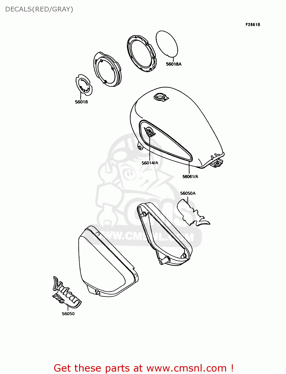 DECALS(RED/GRAY) VN750A13 VULCAN 750 1997 USA CALIFORNIA