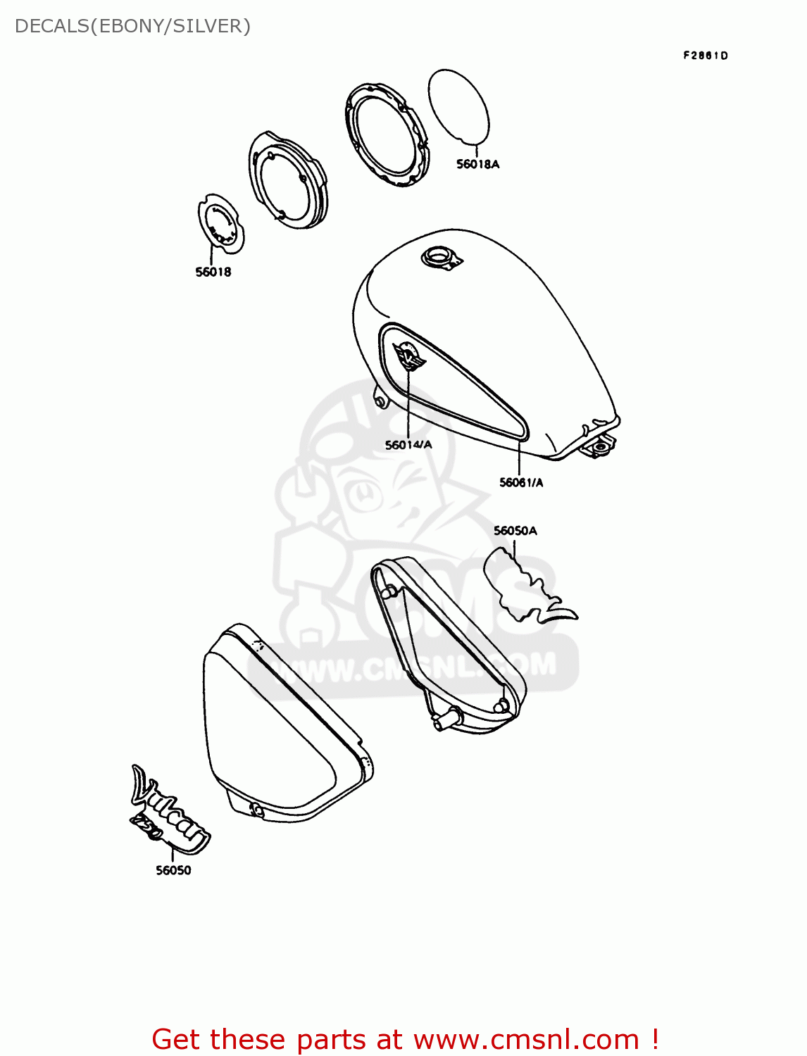 DECALS(EBONY/SILVER) VN750A13 VULCAN 750 1997 USA CALIFORNIA