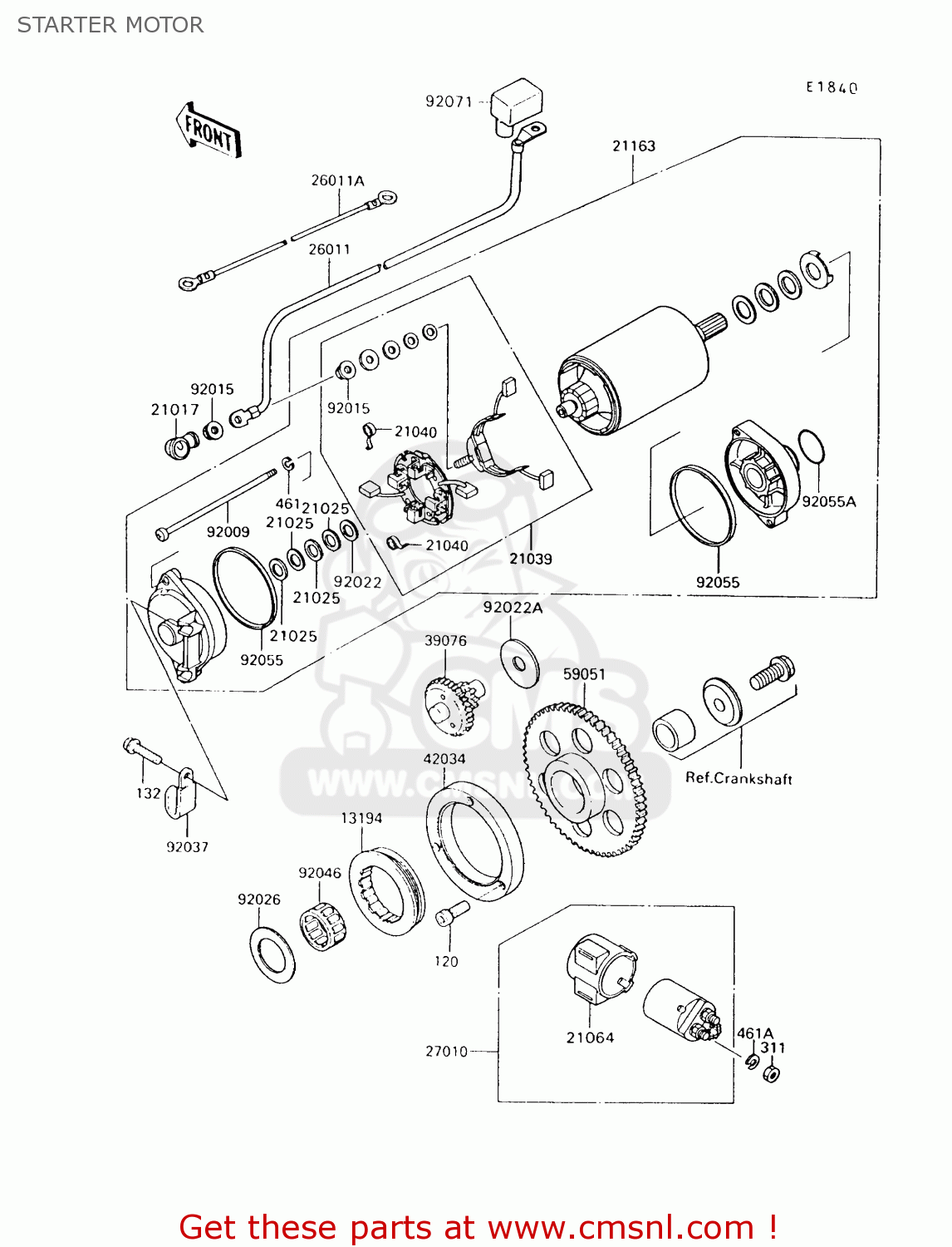 STARTER MOTOR VN750A14 VULCAN 750 1998 USA CALIFORNIA