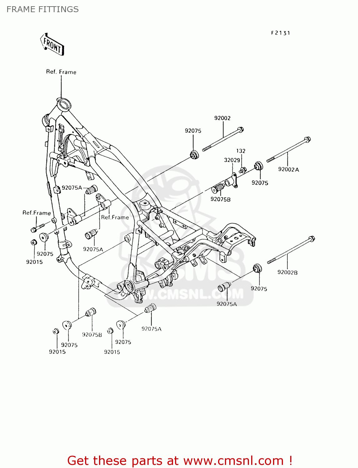 FRAME FITTINGS VN750A14 VULCAN 750 1998 USA CALIFORNIA