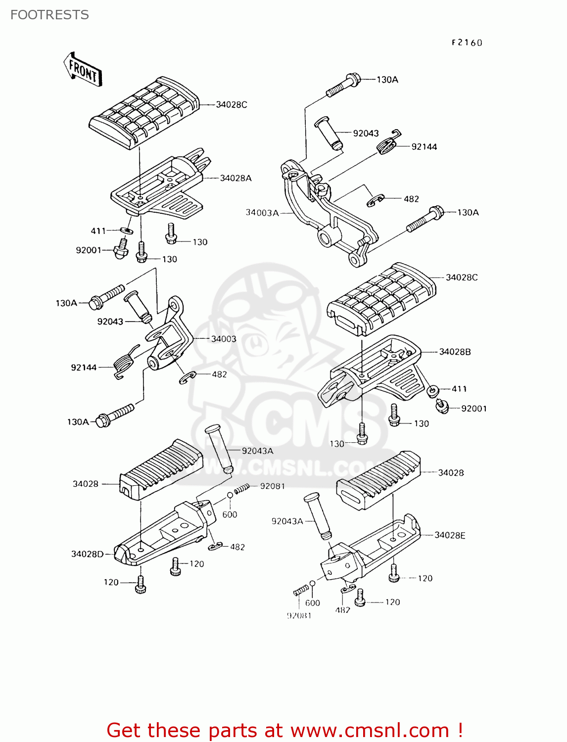 FOOTRESTS VN750A14 VULCAN 750 1998 USA CALIFORNIA