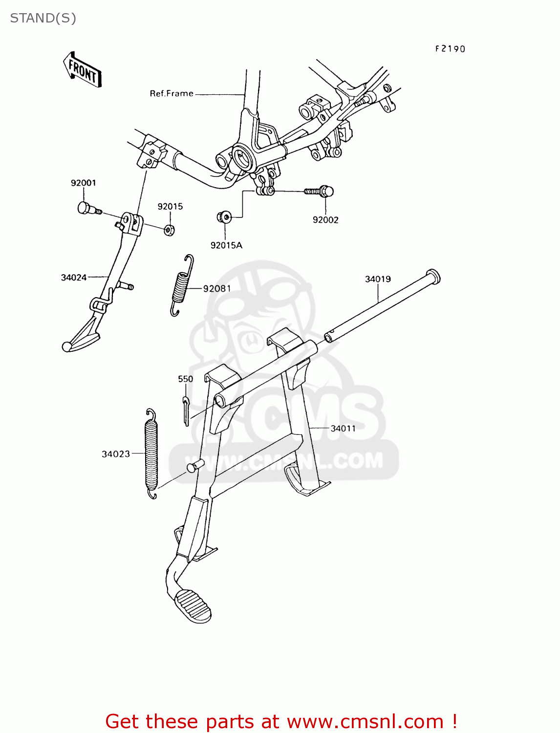 STAND(S) VN750A14 VULCAN 750 1998 USA CALIFORNIA