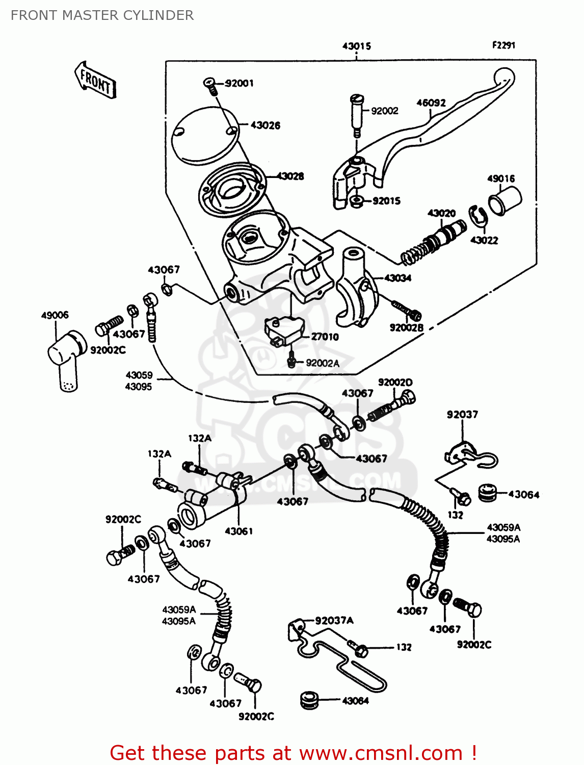 FRONT MASTER CYLINDER VN750A14 VULCAN 750 1998 USA CALIFORNIA