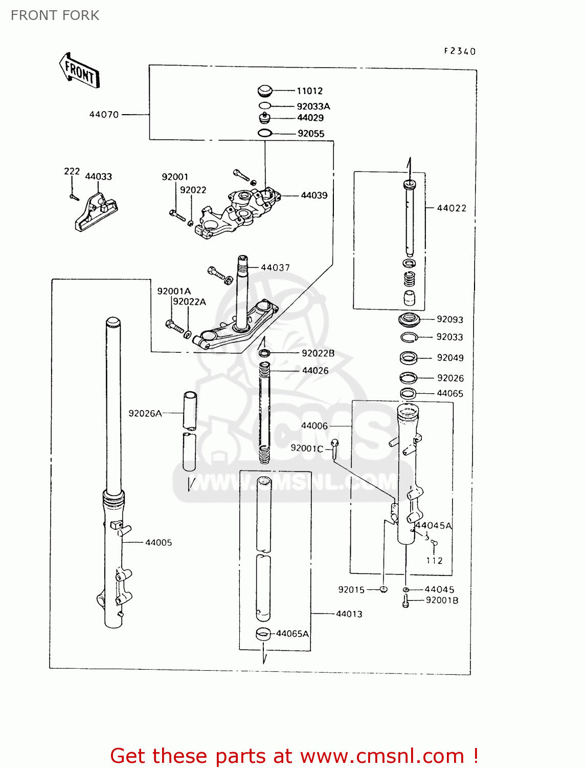 FRONT FORK VN750A14 VULCAN 750 1998 USA CALIFORNIA