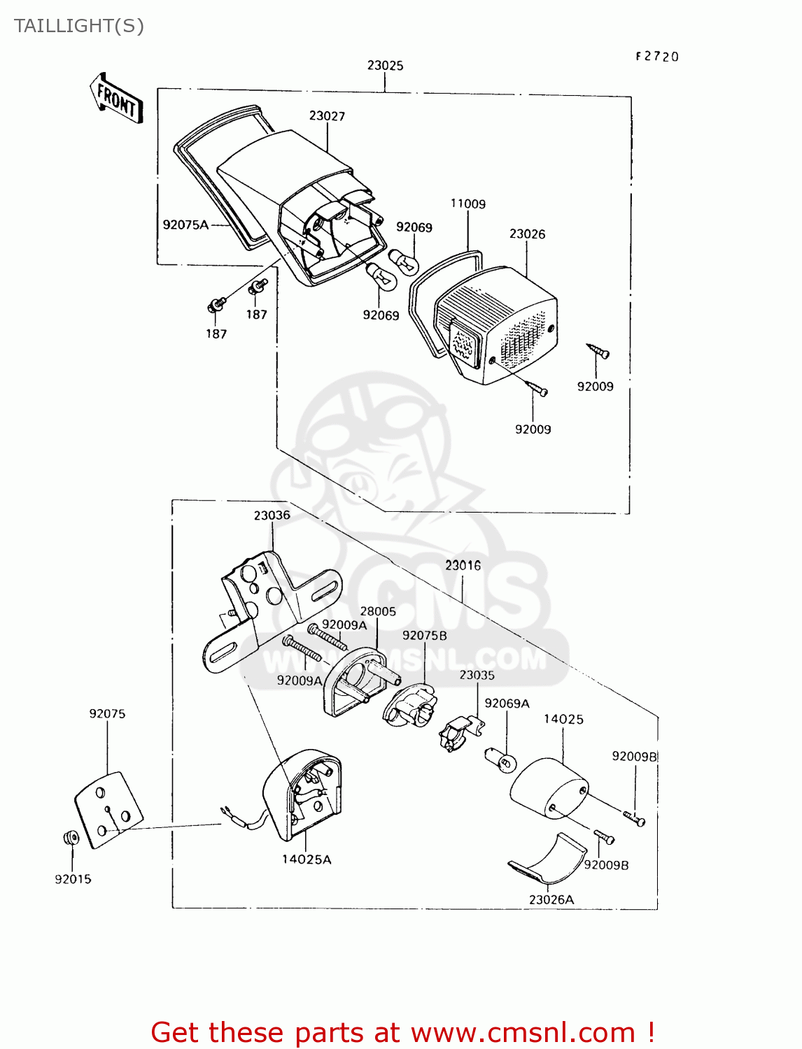 TAILLIGHT(S) VN750A14 VULCAN 750 1998 USA CALIFORNIA
