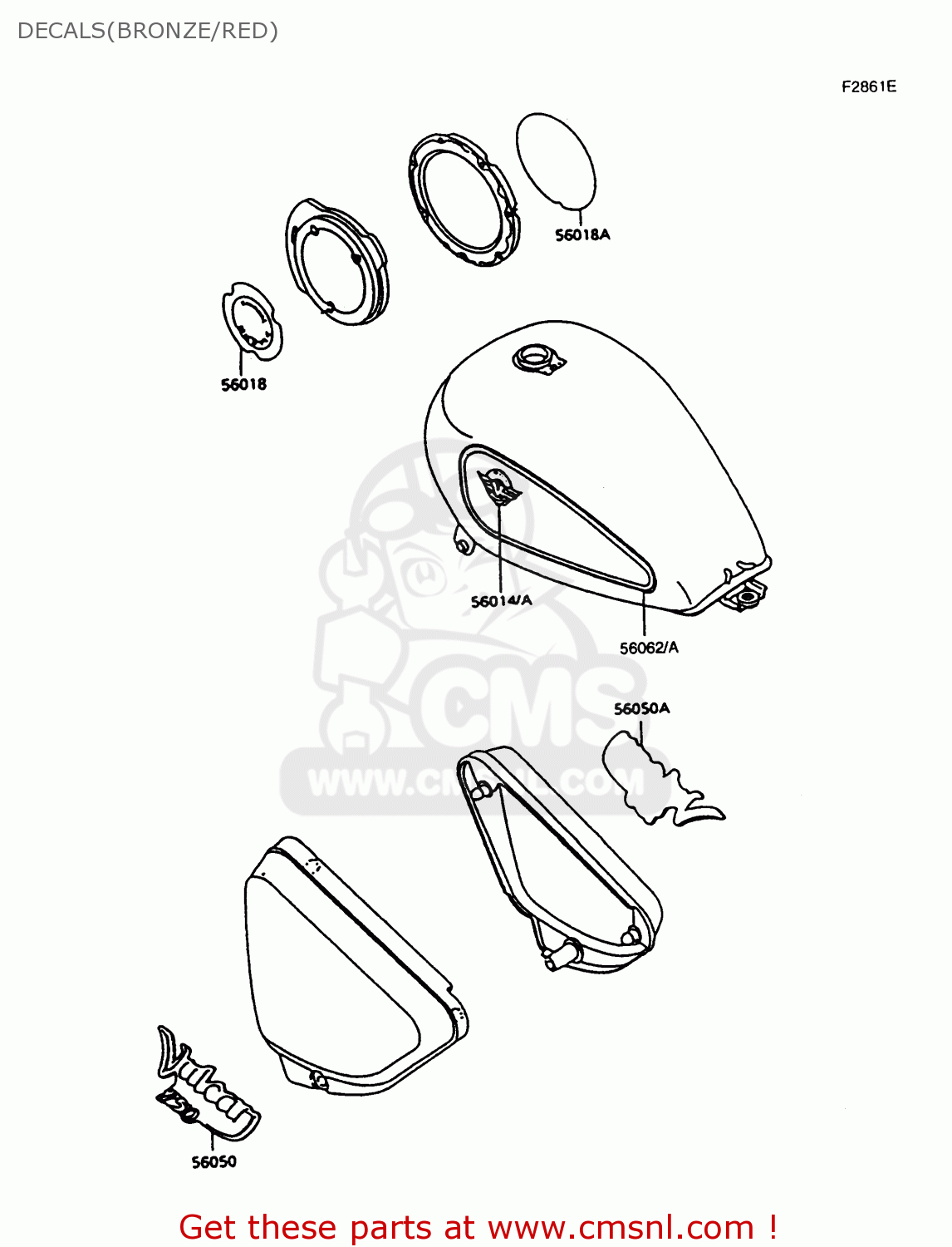 DECALS(BRONZE/RED) VN750A14 VULCAN 750 1998 USA CALIFORNIA