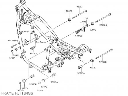 FRAME FITTINGS - VN750A14 VULCAN 750 1998 USA CALIFORNIA