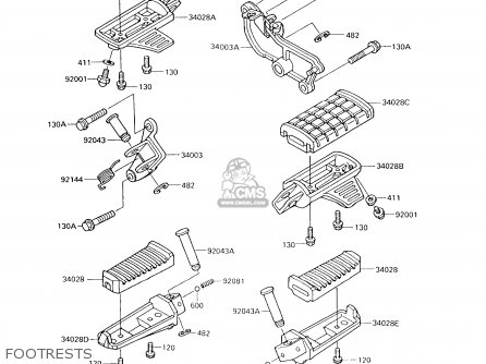 FOOTRESTS - VN750A14 VULCAN 750 1998 USA CALIFORNIA