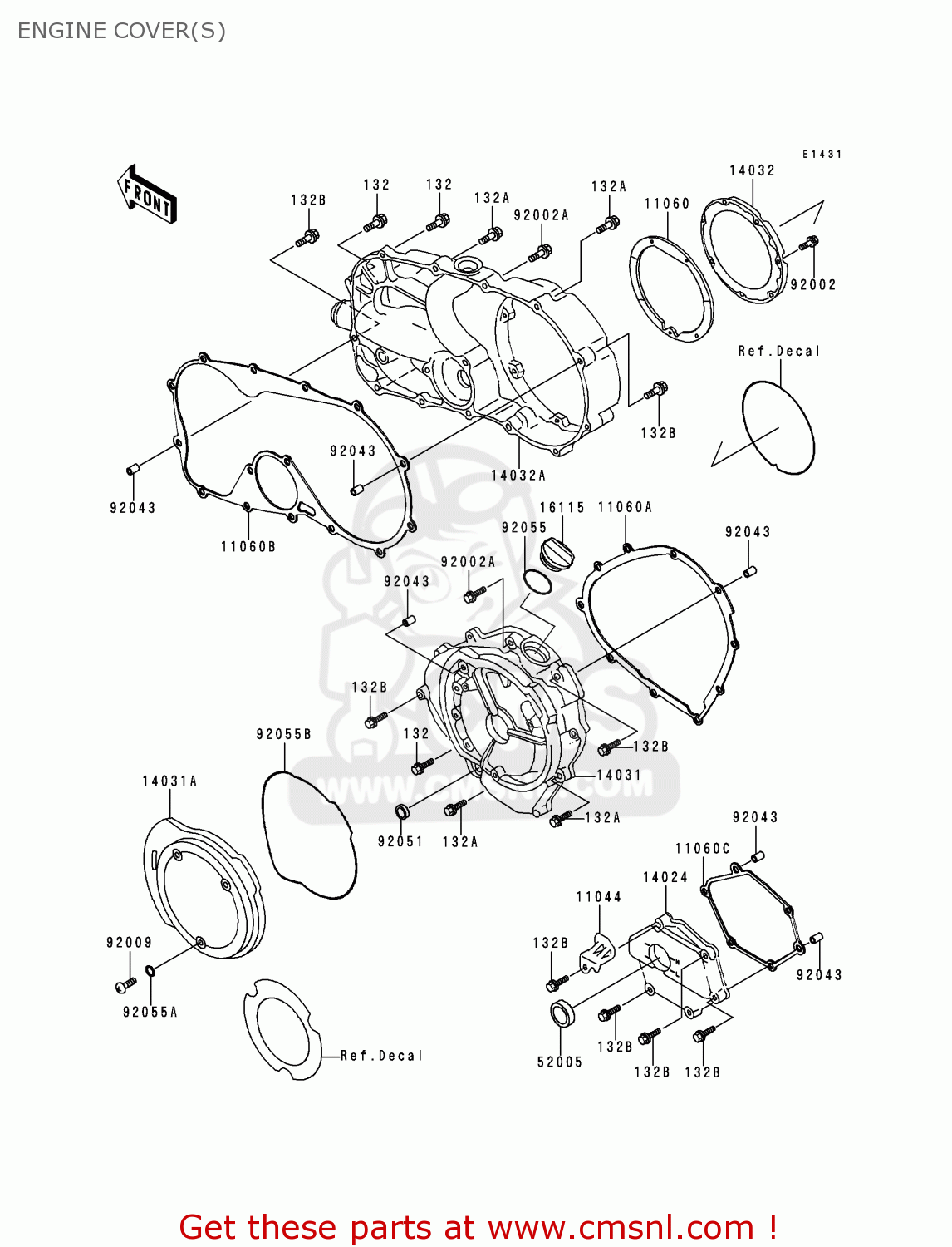 ENGINE COVER(S) VN750A15 VULCAN 750 1999 USA CALIFORNIA