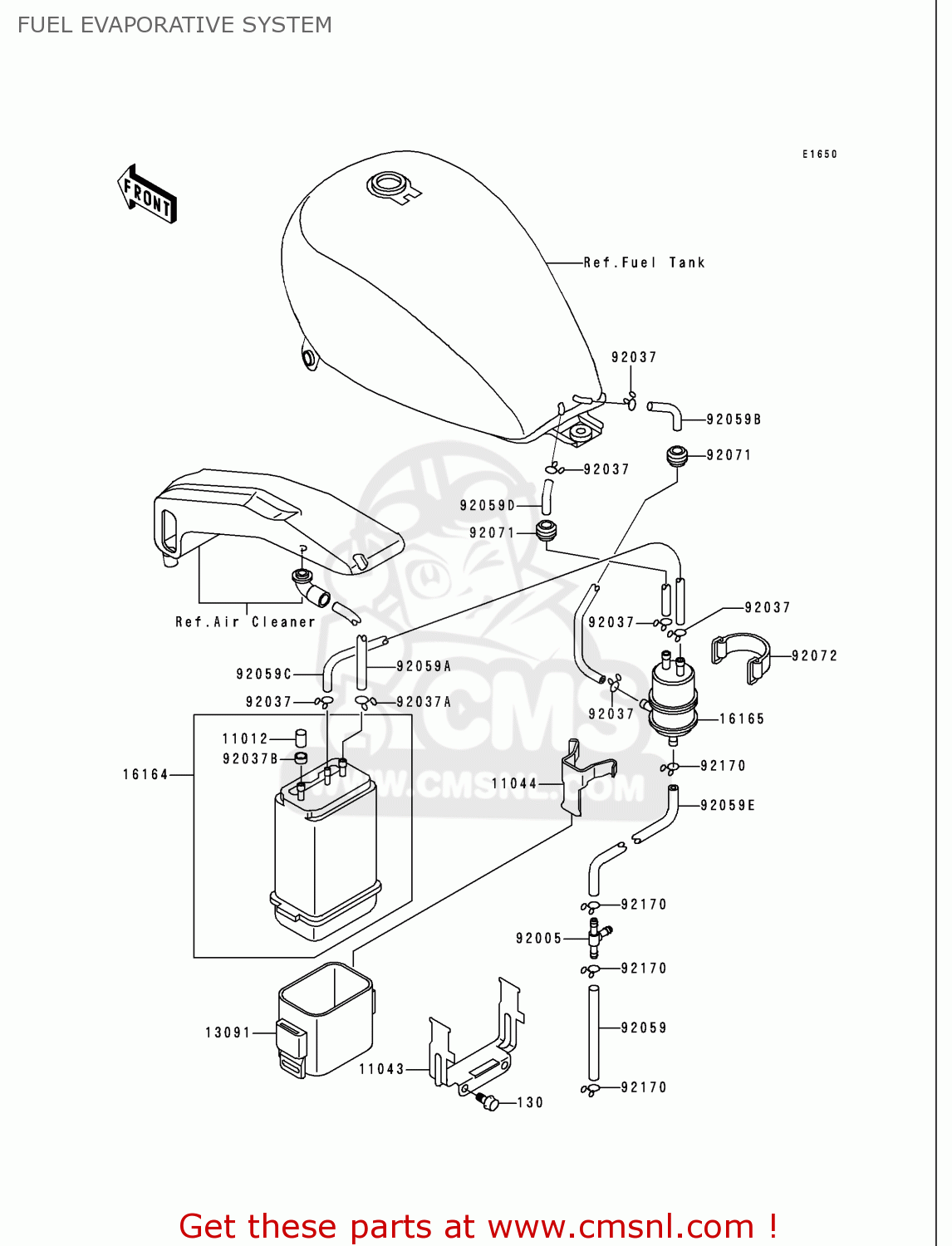FUEL EVAPORATIVE SYSTEM VN750A15 VULCAN 750 1999 USA CALIFORNIA