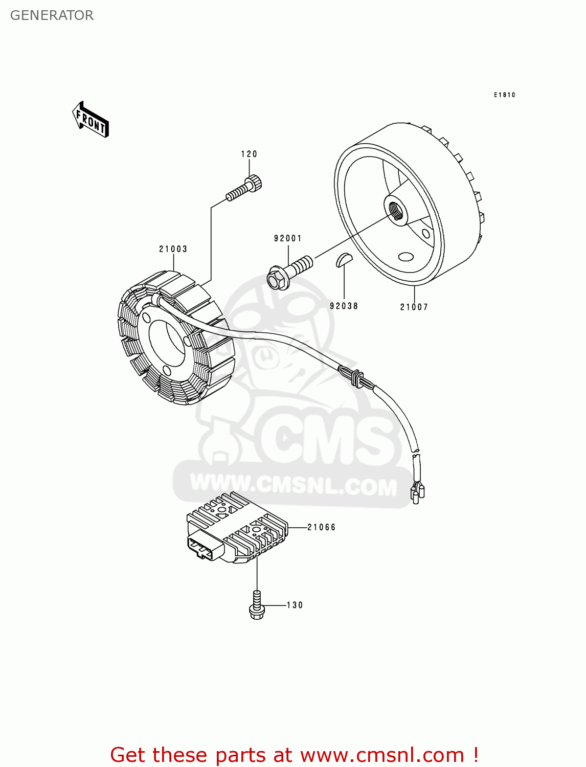 GENERATOR VN750A15 VULCAN 750 1999 USA CALIFORNIA