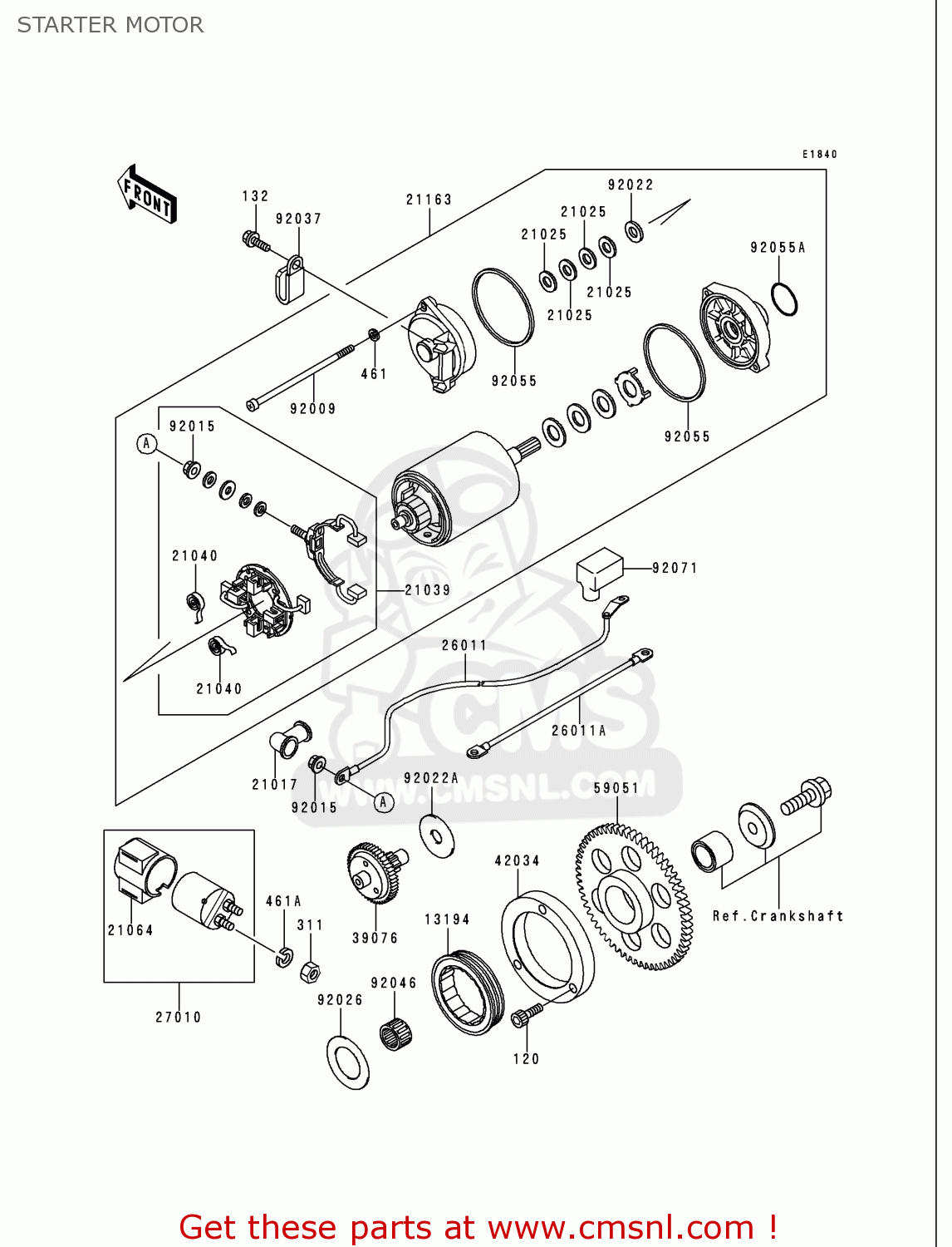 STARTER MOTOR VN750A15 VULCAN 750 1999 USA CALIFORNIA