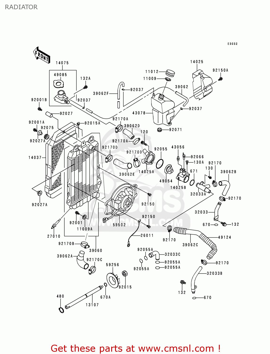 RADIATOR VN750A15 VULCAN 750 1999 USA CALIFORNIA
